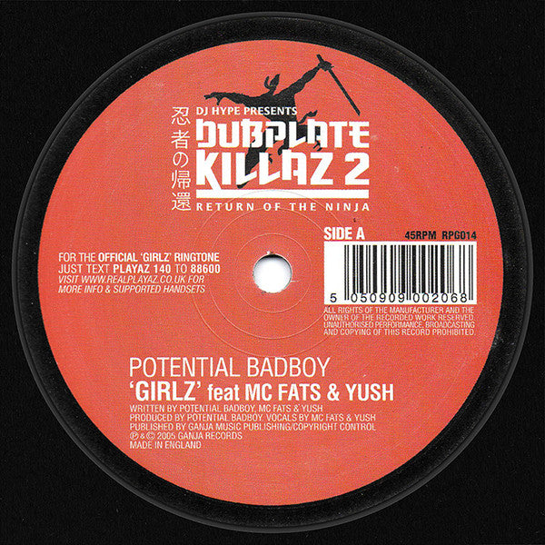 Dubplate Killaz 2 Potential Bad Boy Feat. MC Fats – Girlz / Jump 2 The Sound